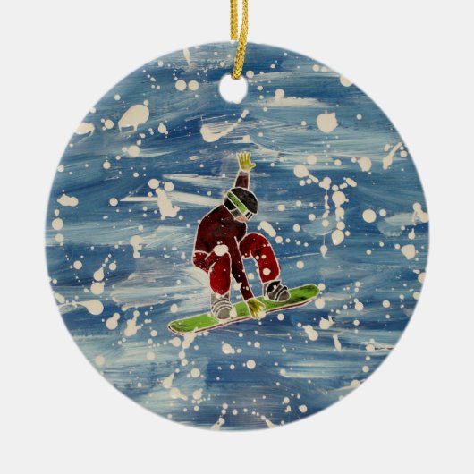 Snowboardornament Keramisch Ornament (Voorkant)