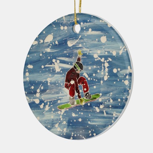 Snowboardornament Keramisch Ornament (Links)