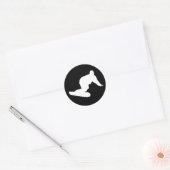 snowboardpictogram ronde sticker (Envelop)