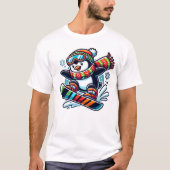 snowboardpinguïn Kerstmis T-shirt (Voorkant)
