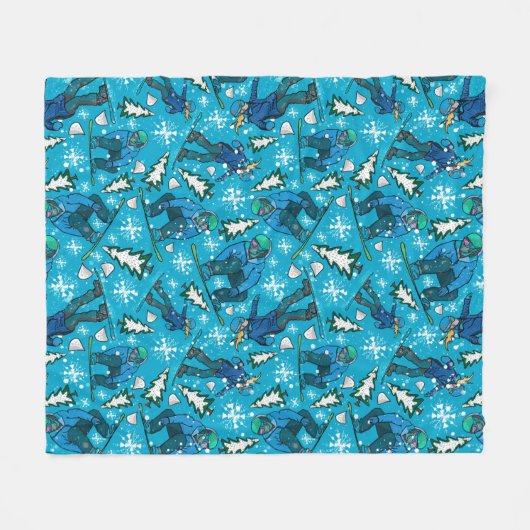 snowboardplezier fleece deken (Voorkant (Horizontaal))