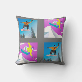 Snowboardplezier voor tieners deze kerst. kussen