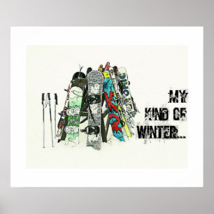 Snowboards - Mijn soort winter Poster