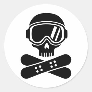 Snowboardschedelbril Ronde Sticker