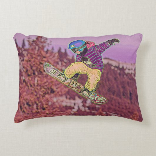 Snowboardschilderij Accent Kussen (Voorkant)