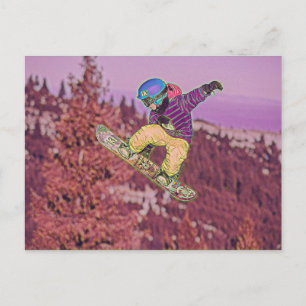 Snowboardschilderij Briefkaart