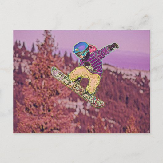 Snowboardschilderij Briefkaart (Voorkant)