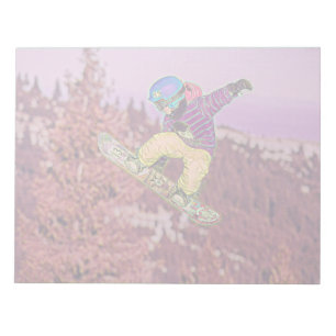 Snowboardschilderij Notitieblok