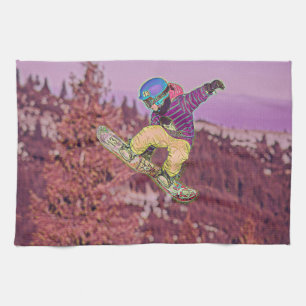 Snowboardschilderij Theedoek