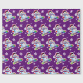 Snowboardsneeuwmatte paars cadeaupapier (Vlak)