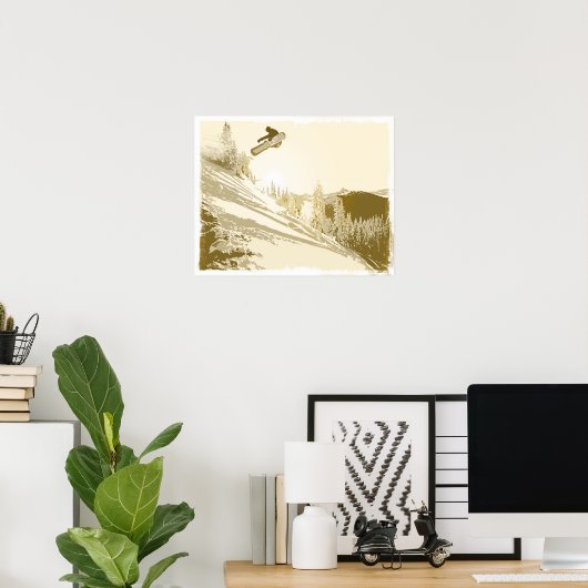 SnowboardSunset Poster (Thuiskantoor)
