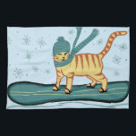 Snowboardtablet Theedoek<br><div class="desc">CONTROLEER MEOWT! Decoreer je keuken met deze grappige handdoek. Maakt een geweldig huishouden of verjaardagscadeau voor dat kattenliefje in je leven! Of de sneeuwboarder. Pas het aan met je eigen tekst als je wilt. Bekijk mijn winkel voor meer overeenkomende spullen zoals mokken en stickers!</div>