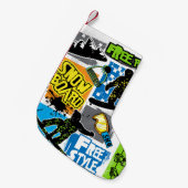 Snowboardtypografie: achtergrond van extreem Kind. Kleine Kerstsok (Voorkant (Hangend))