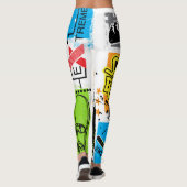 Snowboardtypografie: achtergrond van extreem Kind. Leggings (Achterkant)