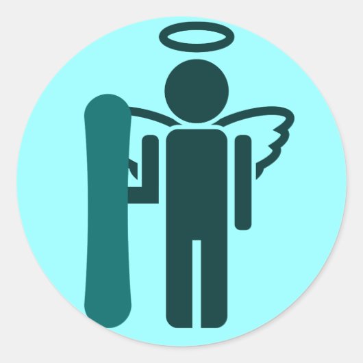 snowboargel ronde sticker (Voorkant)