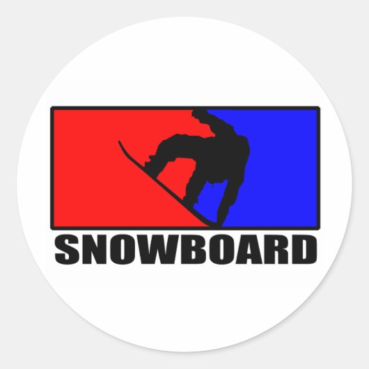 snowbord ronde sticker (Voorkant)