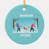 Snowbound Outsider Christmas Snow Ornament (Voorkant)