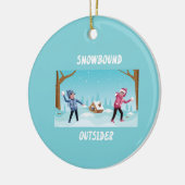 Snowbound Outsider Christmas Snow Ornament (Links)