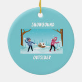 Snowbound Outsider Christmas Snow Ornament (Achterkant)