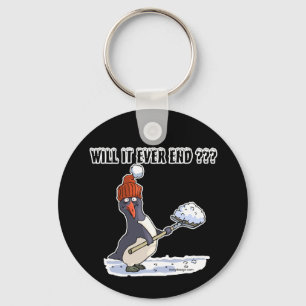 Snowbound Penguin Shoveling Sleutelhanger