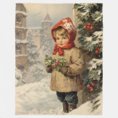 Snowbound Sentiments Vintage kerstdeken Fleece Deken (Voorkant)
