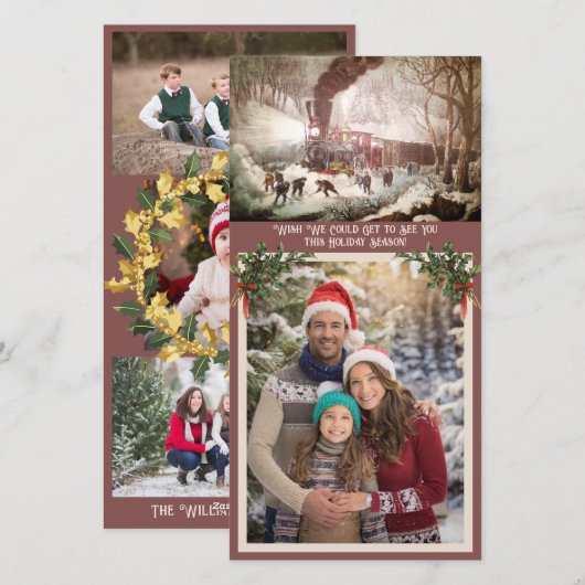 Snowbound Train Photocard Vakantie Kaart (Voorkant / Achterkant)