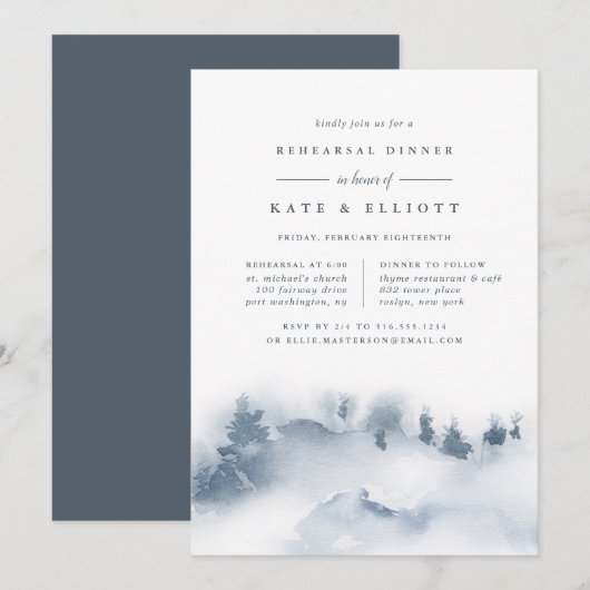 Snowbound | Winterrepetitie - binnenuitnodiging Kaart (Voorkant / Achterkant)