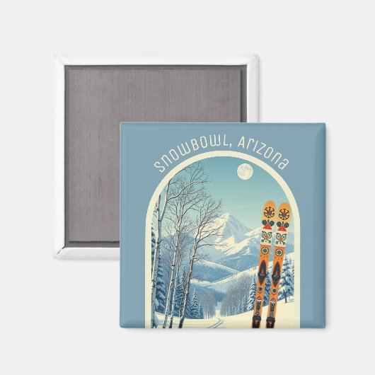 Snowbowl Arizona ski vacation Magnet (Voorkant / Achterkant)
