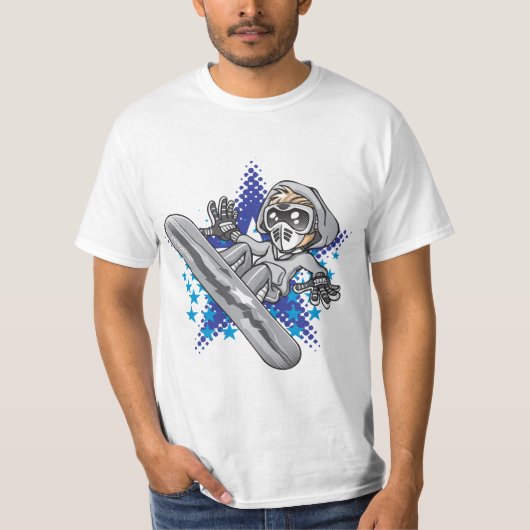 Snowboy and stars t-shirt (Voorkant)