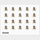 SnowBuddy Glitter Snowman Ronde Sticker (Vel)
