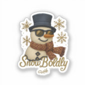 SnowBuddy Glitter Snowman Sticker (Voorkant)