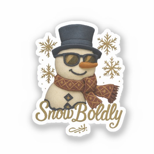 SnowBuddy Glitter Snowman Sticker (Voorkant)