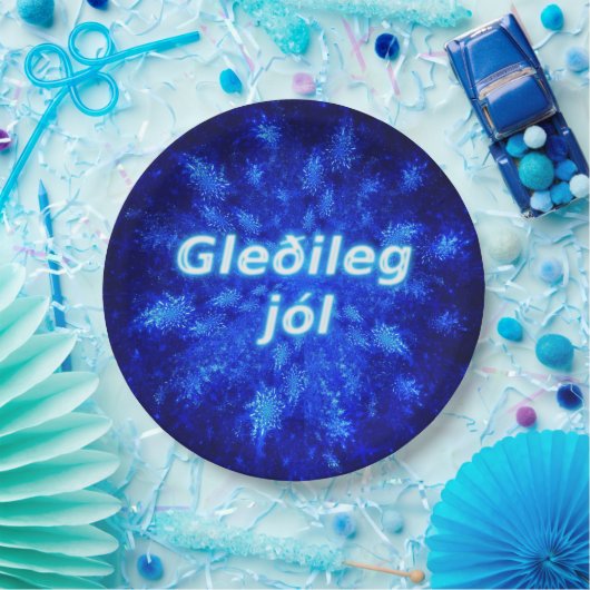 Snowburst - Gleðileg Jól Papieren Bordje (Feest)