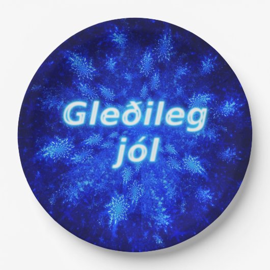 Snowburst - Gleðileg Jól Papieren Bordje (Voorkant)