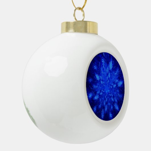 Snowburst Keramische Bal Ornament (Links)