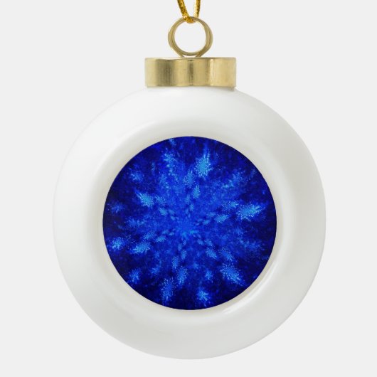 Snowburst Keramische Bal Ornament (Voorkant)