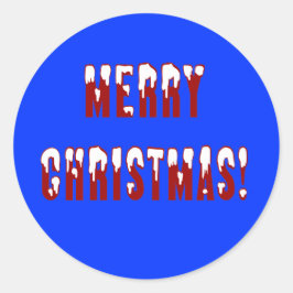 Snowcap-lettertypen voor vrolijk kerstfeest ronde sticker