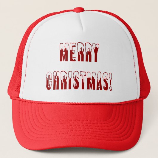 Snowcap-lettertypen voor vrolijk kerstfeest trucker pet (Voorkant)
