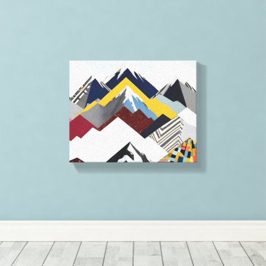 Snowcap Mountains Canvas Afdruk (Insitu (Houten vloer))