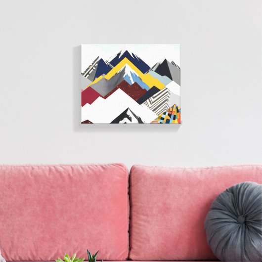 Snowcap Mountains Canvas Afdruk (Insitu (Woonkamer))
