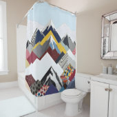 Snowcap Mountains Douchegordijn (In situ)