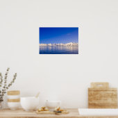Snowcapped peaks Woodfjord Svalbard Poster (Keuken)