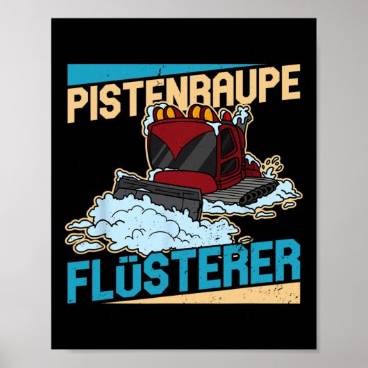 Snowcat Snow Groomer Snowboarding Mountain-proces Poster (Voorkant)