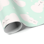 SnowCat Wrap Mint Cadeaupapier (Rol Hoek)
