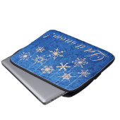 Snowcatcher laat het sneeuwvlokken laptop sleeve (Voorkant onderkant)