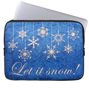 Snowcatcher laat het sneeuwvlokken laptop sleeve