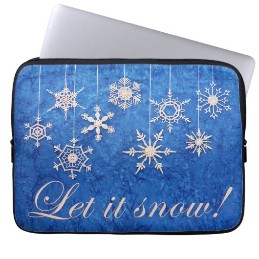 Snowcatcher laat het sneeuwvlokken laptop sleeve (Voorkant)