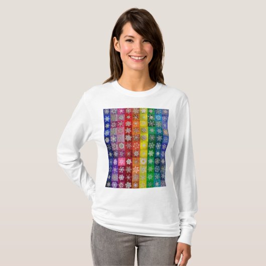 Snowcatcher Snowflake Rainbow T-Shirt (Voorkant volledig)
