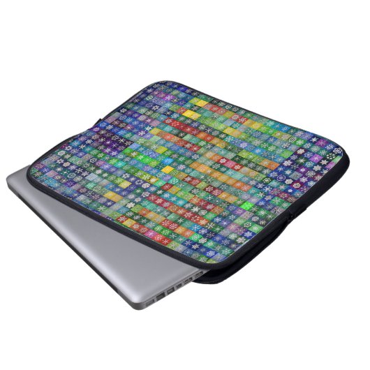 Snowcatcher Snowflakes Electronics Bag Laptop Sleeve (Voorkant onderkant)