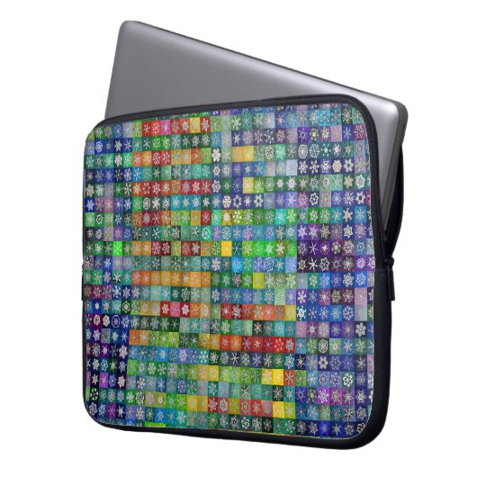 Snowcatcher Snowflakes Electronics Bag Laptop Sleeve (Voorkant Links)